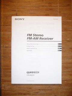 Bedienungsanleitung/Instructions für Sony STR DE215,ORIGINAL