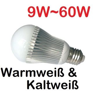 9W ~ 60 Watt Power LED Glüh birne Bulb E27 Warmweiß Kaltweiß