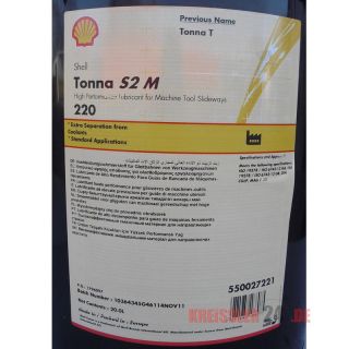 Shell Tonna S2 M 220 20 Liter Bettbahnöl CGLP T220 Öl Oil