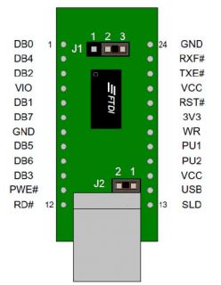 FTDI UM245R USB to parallel FIFO module, AVR, PIC, ARM