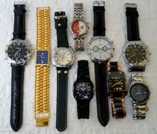 Neu   9 x Tolle Herren Armbanduhren   Armbänder   defekt