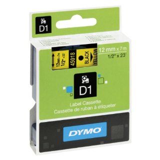 Dymo 45018 Schriftband Kassette Dymo für D1, 12 mm x 7 m, schwarz auf