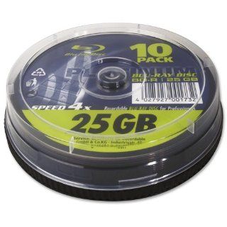 Platinum 25 GB BD R Blu ray Rohlinge in 10er Spindel 