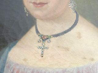 Biedermeier Ölgemälde Gemälde Dame Berliner Leiste um 1845 Nr. 4484