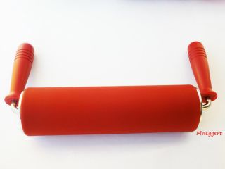 Silikon Teigrolle Rot 25cm länge Durchm 6,8cm Nudelholz Topp
