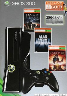 NEU # XBox 360 slim 250 GB Bundle mit 3 TopSpielen Alan Wake Fable 3