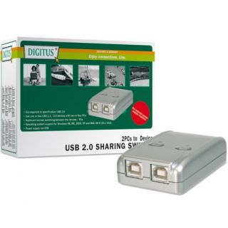 USB 2.0 SHARING SWITCH 2 PORT VERTEILER UMSCHALTER NEU