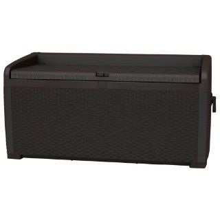 Keter 17186993 Kissenbox XL Rattan Style Storage Box 400L, Kunststoff