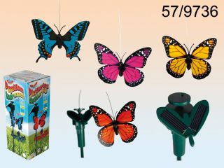 Set 4 Solar Schmetterlinge tanzen auf Gartenstecker 4 Farben sort