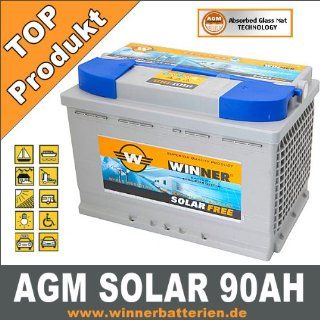 AGM Solarbatterie 90AH Boots Wohnmobil Solar Versorgungs Batterie