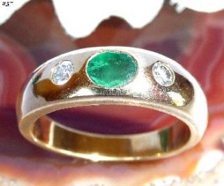 750 Gold Damen Smaragd Brillanten Band Ring   257