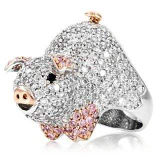 Charlottes Pig Cocktail Ring   Sterling Silver   Final Sale