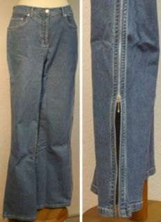 Ausgefallene Jeans Hose seitlich mit einem langen Reißverschluss