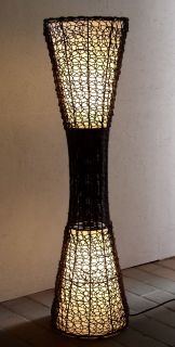 Stehleuchte Säule braun BALI Rattan Style sanftes Licht Stehlampe