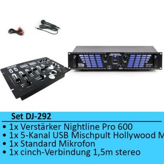 TOP PA Anlage 1800W Endstufe USB Mischpult Party Set