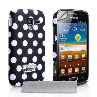 Samsung Galaxy Ace 2 Tasche Schwarz Punkte Harte Hybrid Hülle Mit