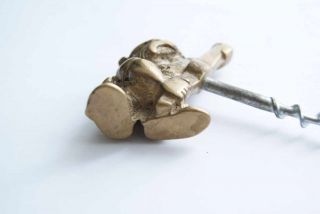 Antiker Wikinger Korkenzieher Messing Figur°Corkscrew Figural°Tire
