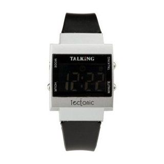 Deutsch Sprechende LCD Uhr Tectonic Talking Watch Schwarz Silber