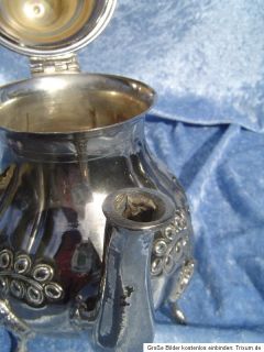 Versilberte alte marokkanische orientalische arabische Teekanne Silber