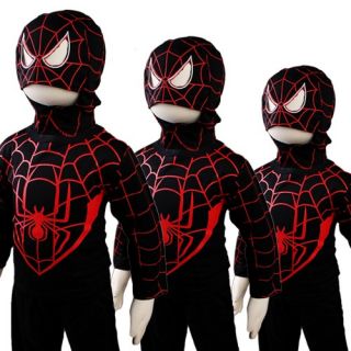 D302 Schwarz Rot Jungen Spiderman Karneval Kostüm Halloween Fasching