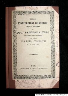 1844 Delle instituzioni oratorie Opera inedita Luigi Parchetti