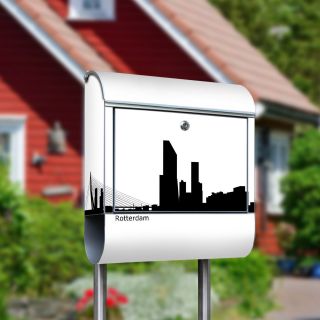 Design Briefkasten Skyline Rotterdam freistehend Edelstahl neu