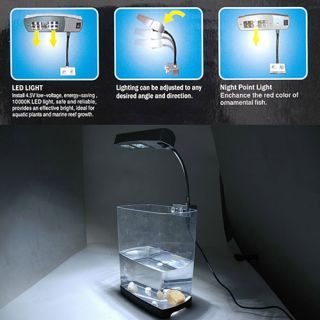 Stahl Aquarium Leuchte Fische Lampe Weiß + Blau LED OVP
