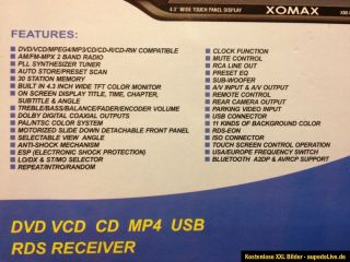 XOMAX XM DTSB4306 RADIO, DVD, CD, MP3, MP4, BLUETOOTH, USB, RDS 4 x 60