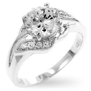 Eleganter Verlobungsring Ring mit Zirkonia Diamanten, 14 Karat