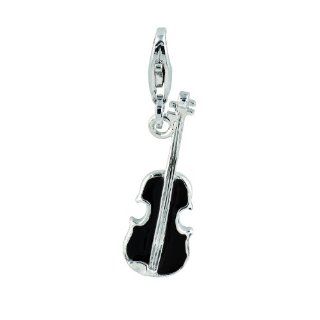Amore & Baci Charming Life Silver Violin Charm   Fits On Thomas Sabo