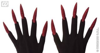 HEXENHANDSCHUHE KRALLEN Rot Hexe Handschuhe Halloween Fasching