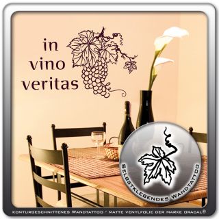 Aufkleber Sticker Wein Wandtattoo In Vino Veritas Weinrebe Pflanzen