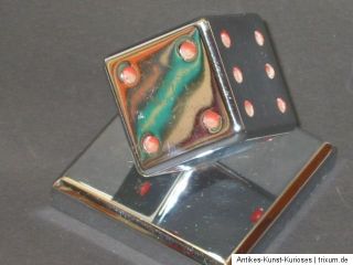 Space Age Würfel Cube Panton Eames Ära ca. 1970 Chrom Metall