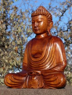 Sehr schöner BUDDHA Meditation Mönch HOLZ BUDDA Feng Shui 327