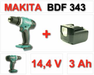 Makita BDF 343 14,4V Li Ion Akku Bohrschrauber + Dinotech Akku 14,4V