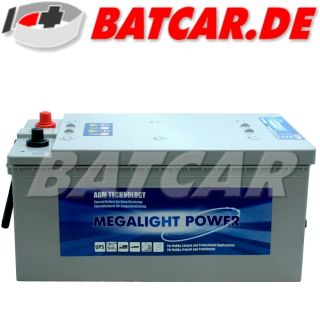 Versorgungs Batterie AGM Megalight 12V 210Ah (ersetzt 190Ah 200Ah