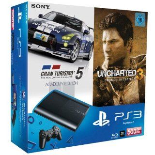 PS3   Konsole Slim 500GB (SuperSlim) + Uncharted: Drakes Deception