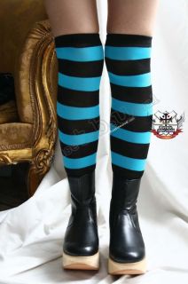 excellent quality over knee high wide stripe stockings. made of cotton
