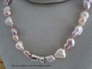 Außergewöhnliches Collier Barock 13x20mm Echte Perlen Nature Farbe