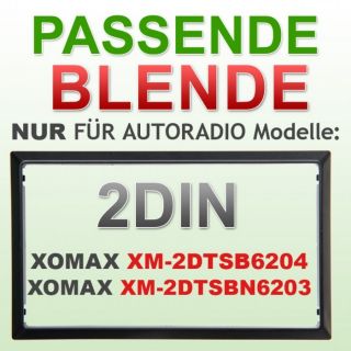 Plastik Blende 2DIN schwarz passend für XOMAX XM 2DTSBN6203 & XM