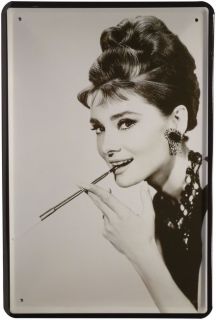 Audrey Hepburn Schild 20 x 30 cm Reklame Retro Blechschild 363