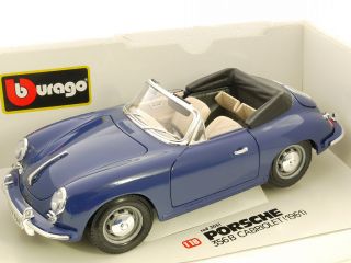 BBurago 3051 Porsche 356 B Cabriolet Cabrio 1961 blau Diecast 1 18 OVP