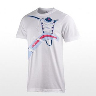 Herren T Shirt Weiß Adidas Essentials Saltero Grafik Aufdruck