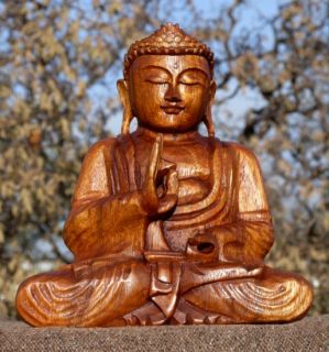Sehr schöner BUDDHA Meditation Mönch HOLZ BUDDA Feng Shui 357