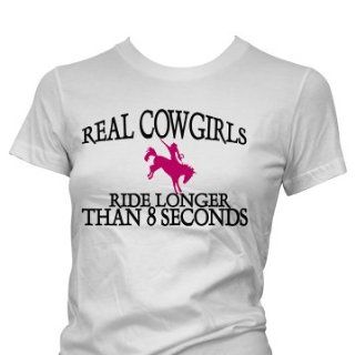 Lustige Coole Sprüche Fun T Shirts Real Cowgirls Ride Damen T Shirt
