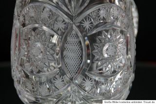 Kristall Bierkrug Schleuderstern aus den 60er Jahren mit Zinndeckel