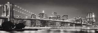 368x127cm Fototapete NEW YORK Brooklyn Bridge Manhattan schwarz weiß