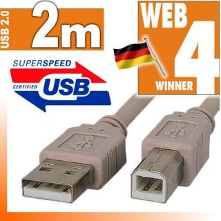 Druckerkabel 2m A / B Kabel Drucker Anschlusskabel w4W #390
