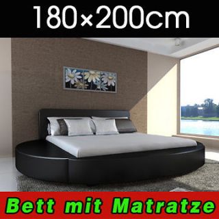 Modernes Doppelbett Polsterbett Bett mit Matratze Rundbett 180 x 200