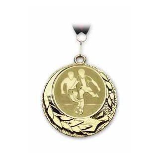 Medaille Fußball Gold mit Band Sport & Freizeit